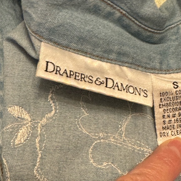 Vintage Drapers +Damon’s button up jacket embroidered lace/floral Size SMALL - Picture 8 of 14